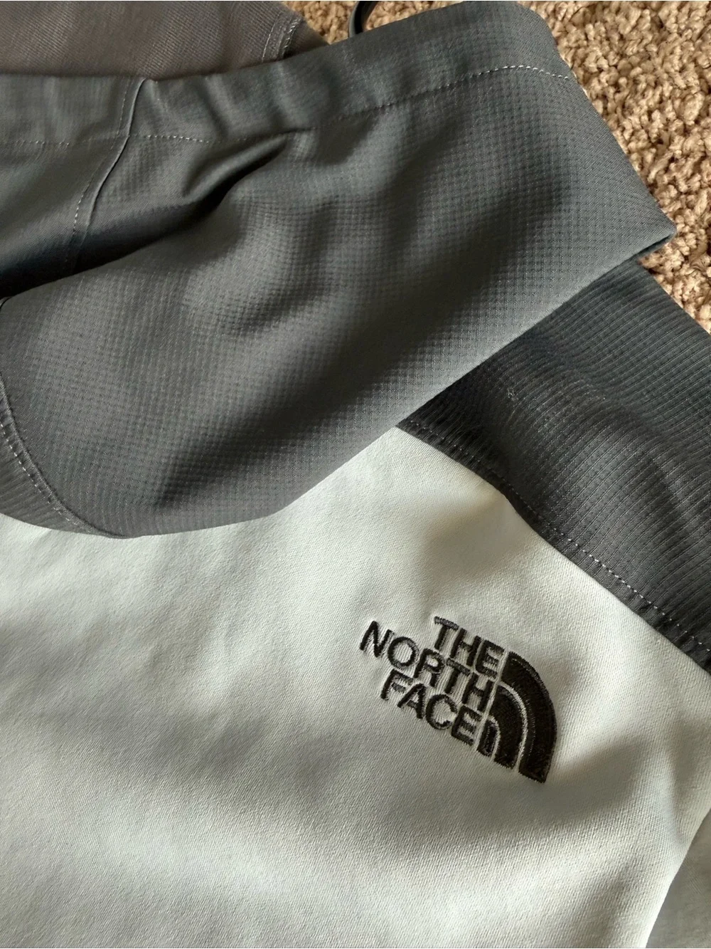 The North Face White and Gray Lightweight Softshell Jacket